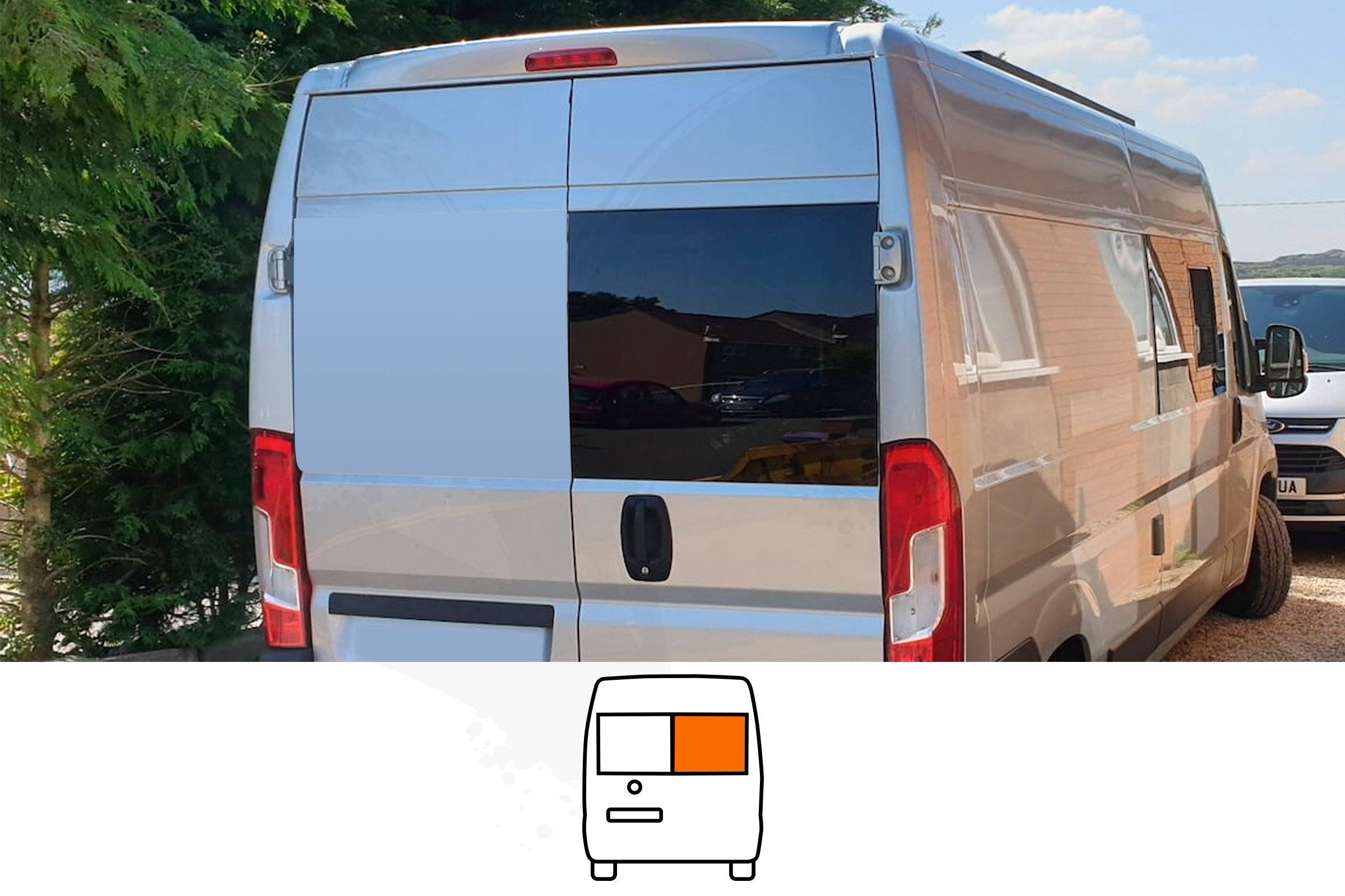 Ducato/Boxer/Relay/Movano Back Door Window In Privacy Tint - Image 2