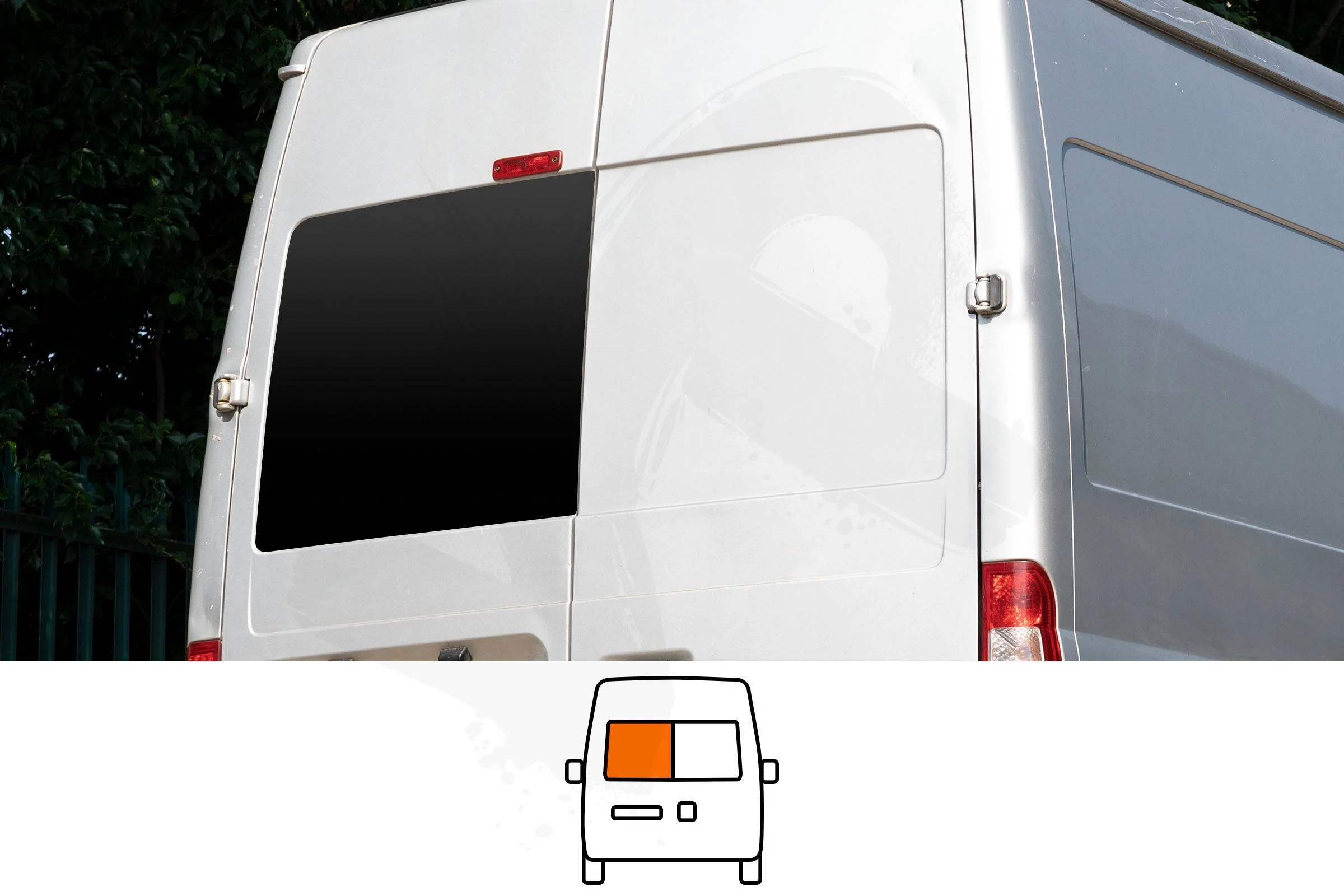 Ford Transit Back Door Window In Privacy Tint - Image 2