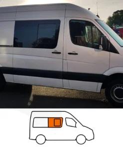 Alternative view of Sprinter/Crafter FRONT Sliding Window in Privacy Tint SWB