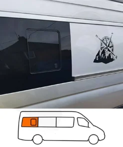 Alternative view of Mercedes Sprinter (LWB/XLWB) REAR Opening Window in Privacy Tint