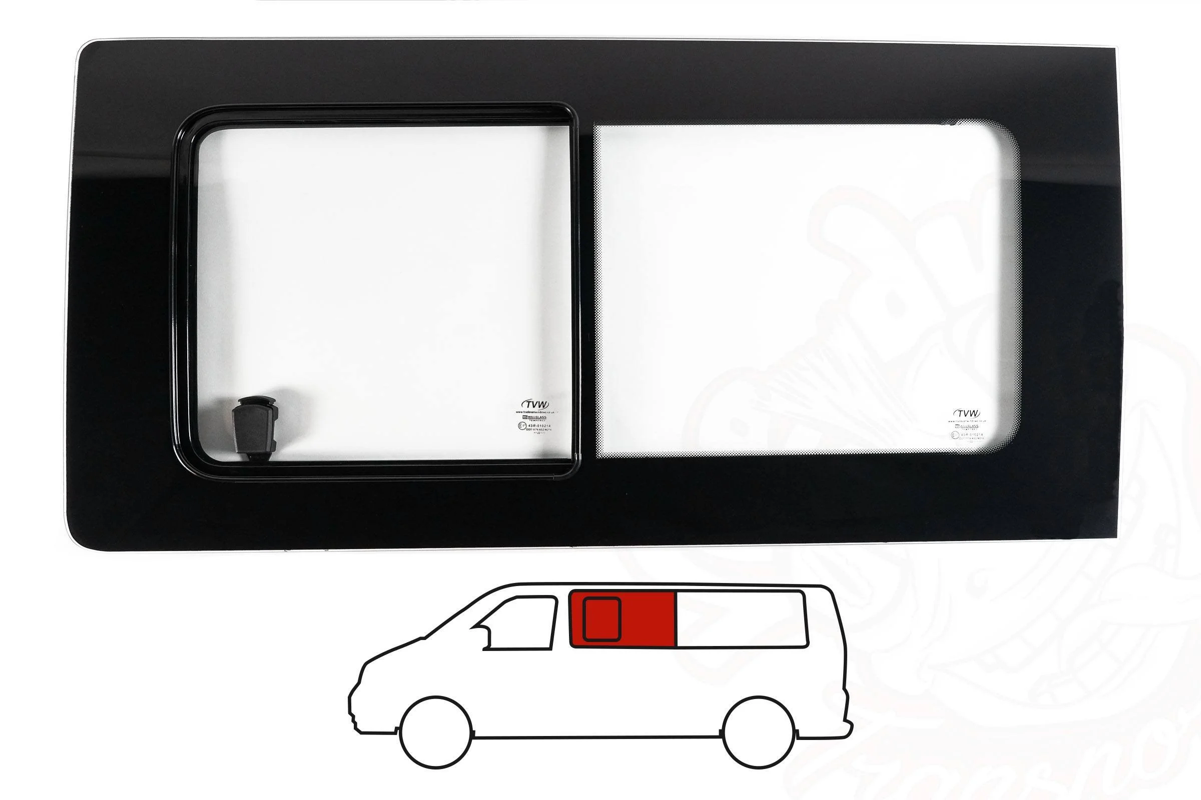 VW T5/T5.1/T6/T6.1 N/S/Front Opening Window In Clear (Nearside)