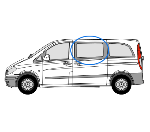 Mercedes Vito 2014> FRONT Fixed Window in Privacy Tint - Image 2