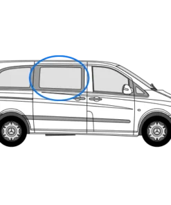 Mercedes Vito 2014> FRONT Fixed Window in Privacy Tint